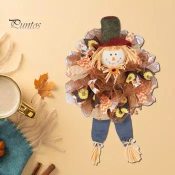 Осенний венок-чучело, День благодарения, искусственный подсолнух, настенная дверь, подвесная гирлянда для внутреннего и наружного оформления фермерского дома, окна, свадьбы A