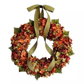 Осенний венок на День благодарения, украшение из искусственных цветов, идиллическое настенное украшение One Size