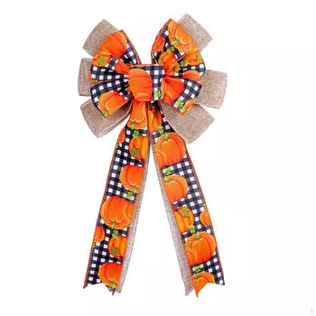 Осенний венок с бантом на День благодарения, осенняя декоративная вечеринка для дома Pumpkin