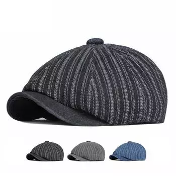 Осенний восьмиугольный берет, Мужская британская винтажная мытая газетная шляпа, восьмиугольные шляпы Гэтсби, шляпа художника, женская шляпа плюща, Hombre Boina 55-59cm чёрный