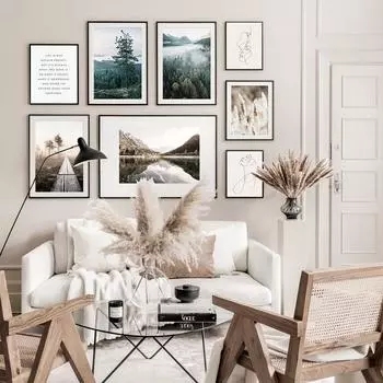 Осенний восход закат пейзаж холст картина скандинавский лес природа пейзаж печать плакатов скандинавское искусство настенная картина Декор A4 21x30cm No Frame