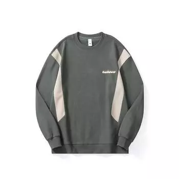 Осенний вязкий свитер с длинными рукавами, мужская одежда с круглым вырезом, большой размер, свободный топ, модная мужская одежда M чёрный