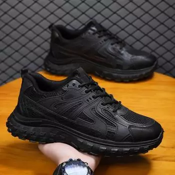 Осенний взрыв мужская обувь Форрест Гамп удобная и дышащая спортивная и повседневная универсальная обувь для пап корейская версия модной обуви на платформе 39 чёрный