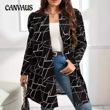 Осенний женский кардиган большого размера, куртка темперамент, элегантная куртка с длинными рукавами 0XL чёрный