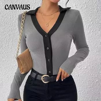 Осенний женский комбинезон, цельный топ, отложной воротник, боди в полоску с рисунком «под бороду» S темно-серого