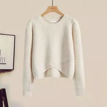 Осенний женский костюм Новая мода Темперамент Омолаживающий Вязаный топ Облегающая юбка Комплект из двух предметов S