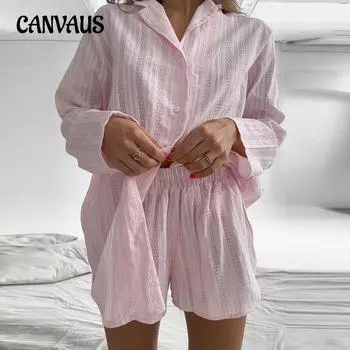 Осенний женский повседневный свободный жаккардовый длинный рукав шорты пижама комплект домашняя одежда S розовый