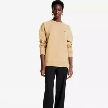 Осенний женский пуловер с двойной лисьей головой и вышивкой для мужчин и женщин, одинаковый стиль, свитер для пары с круглым вырезом, полноразмерный свитер XS жёлтый