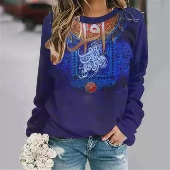 Осенний женский пуловер VersatileY2k, модный повседневный свободный и удобный свитшот с круглым вырезом с графическим принтом, уличная одежда 2023 S