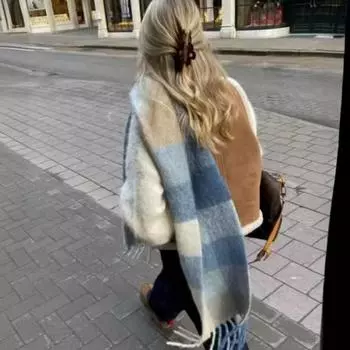 Осенний женский стиль, новый свободный жилет из овечьей шерсти, модный универсальный жилет, интегрированный меховой жилет, безрукавное пальто с хлопковой подкладкой XS коричневый