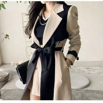Осенний женский тренчкот корейской версии Plus Long Coat M