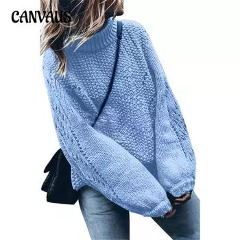 Осенний женский трикотаж большого размера, хипстерский свитер свободного типа с круглым вырезом S бежевый