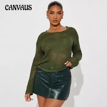 Осенний женский трикотаж свободный круглый вырез Love Commuter вязаный свитер One Size армия зеленый