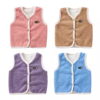 Осенний жилет, детская верхняя одежда, двусторонние бархатные куртки без рукавов, детская одежда, жилет для малышей, флисовый жилет для маленьких детей 120