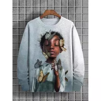 Осенняя 3D-толстовка с принтом для маленьких мальчиков, свободная футболка большого размера с длинным рукавом, модные толстовки с круглым вырезом, пуловер, мужская одежда, топ S