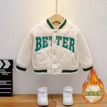 Осенняя бейсбольная куртка для девочек с длинным рукавом и надписью «Little Princess», пальто для весенней верхней одежды для мальчиков 130cm белый