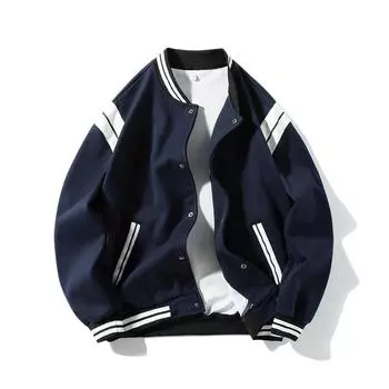 Осенняя бейсбольная куртка Мужская куртка Свободная Повседневная Весенне-осенняя Куртка для мальчиков на одежде S тёмно-синий