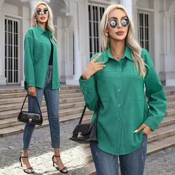 Осенняя белая блузка с длинным рукавом, свободная рубашка, блузка средней длины, модная женская повседневная офисная женская рубашка, топы, элегантные Blusas 29309 S орион