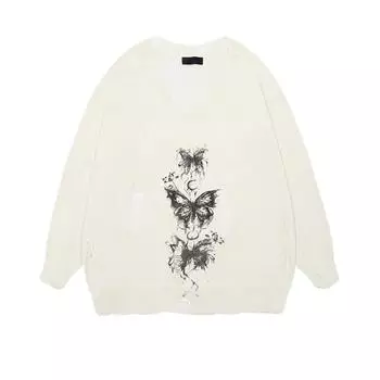 Осенняя черная готическая футболка с принтом граффити для женщин в стиле Харадзюку, корейская, 90-е, винтажная, с длинным рукавом, эмо, рваные топы, одежда 2000-х годов, новая M чёрный