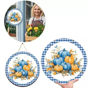 Осенняя декоративная табличка на дверь, деревянная подвесная табличка на дверь, подходит для украшения стены входной двери дома One Size