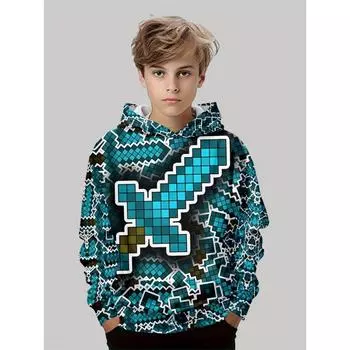 Осенняя детская одежда 3D принт толстовка с капюшоном с длинным рукавом детская одежда для мальчиков мода мультфильм толстовка уличная одежда для детей 100CM