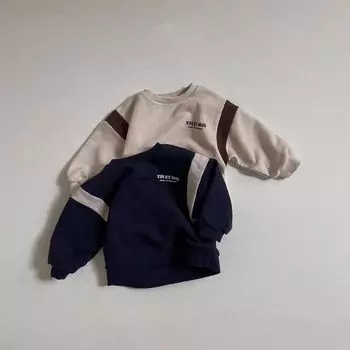 Осенняя детская толстовка с длинным рукавом для мальчиков и девочек, свободные футболки для малышей с буквенным принтом, повседневные пуловеры, топы 100cm серый