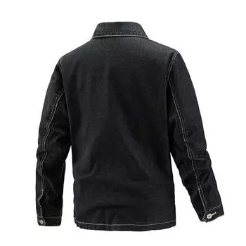 Осенняя джинсовая куртка мужская модная брендовая свободная европейская уличная куртка в гонконгском стиле M