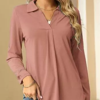 Осенняя футболка Blusas, женская рубашка, модная повседневная рубашка с v-образным вырезом и длинными рукавами, женские свободные топы, женская одежда, элегантная 27979 S орион