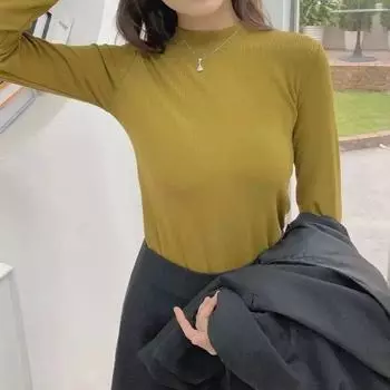 Осенняя футболка Y2K, модная зимняя футболка с длинным рукавом, теплый топ, повседневная уличная рубашка, рубашка с однотонным низом, тонкая одежда Blusas 29770 M орион