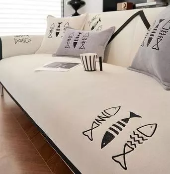 Осенняя гостиная нескользящая подушка для дивана Fishbone, чехлы для дивана, коврик из шенилла, чехол для дивана Funda 70X70cm 1pc