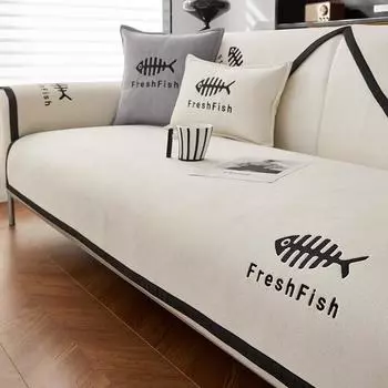 Осенняя гостиная нескользящая подушка для дивана Fishbone, чехлы для дивана, коврик из шенилла, чехол для дивана Funda 70X70