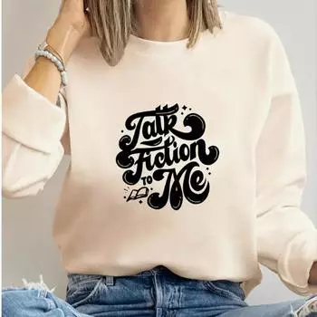 Осенняя и весенняя одежда Новые интересные буквы свитера топы для женщин круглый вырез длинный рукав XS чёрный