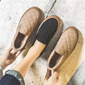 Осенняя и зимняя хлопковая обувь Новые парусиновые туфли Нишевая обувь Детская модная обувь Бордовые туфли Повседневная обувь 35 чёрный