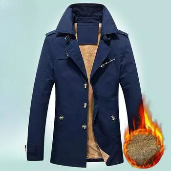Осенняя и зимняя мужская одежда с хлопковой подкладкой, стираные средние и длинные куртки, маленькие костюмы, теплая и ворсистая утолщенная хлопковая одежда M