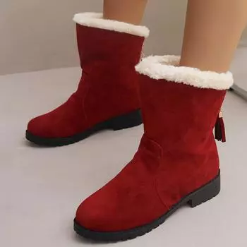 Осенняя и зимняя обувь больших размеров, удобные и легкие, короткие, с плоским дном и круглым носком, женские ботинки и туфли 35 чёрный