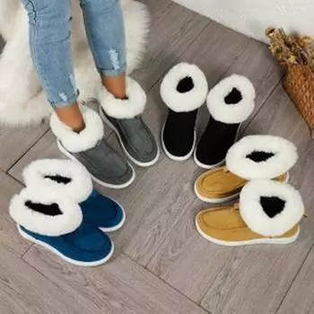 Осенняя и зимняя обувь больших размеров, удобная, низкая, с плоским дном и круглым носком, женская обувь 36 чёрный