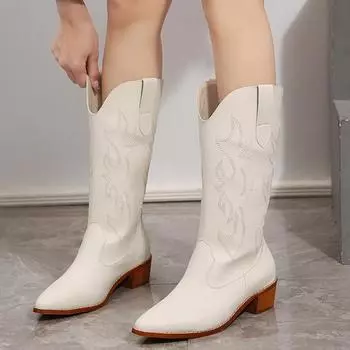 Осенняя и зимняя обувь больших размеров, удобные толстые каблуки, заостренные, ретро женские ботинки, женская обувь 36 коричневый