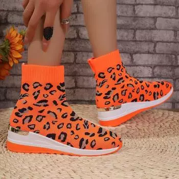 Осенняя и зимняя обувь Удобные воздушные туфли большого размера с острым носком на платформе и танкетке 37 синий