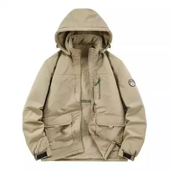 Осенняя и зимняя одежда Мужской походный костюм большого размера Термокуртка мужская M хаки