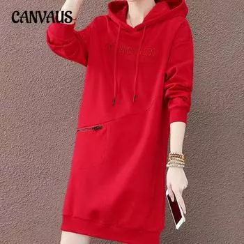 Осенняя и зимняя одежда Утепленная толстовка с капюшоном больших размеров Средней длины Женский пуловер Свободная толстовка с капюшоном M светло-серый