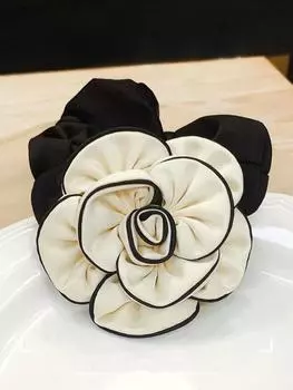 Осенняя камелия, цветы ручной работы, резинки для волос, французский винтажный ободок для женщин, стильная и шикарная повязка на голову, элегантные резинки-скранчи для волос