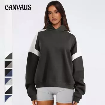 Осенняя коллизия цвета с заниженными плечами, высококачественная женская бейсбольная одежда больших размеров, толстовка с капюшоном Tide S серый