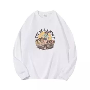 Осенняя ковбойская одежда, длинный рукав, чистый хлопок, новый мужской и женский топ, весенний внутренний слой, базовая рубашка, футболка с круглым вырезом и длинными рукавами M коричневый