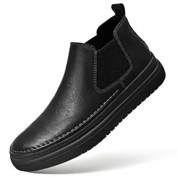 Осенняя кожаная обувь. Мужская повседневная обувь. Мужская обувь. Обувь для вождения на мягкой подошве. Кожаная обувь. 41 чёрный