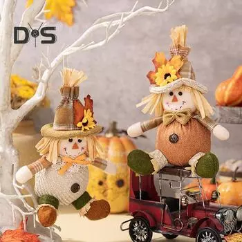 Осенняя кукла-гном, декоративная плюшевая кукла-подсолнух в виде кленового листа, игрушка ручной работы, фермерский осенний кулон для праздничной вечеринки по случаю Дня благодарения Mens