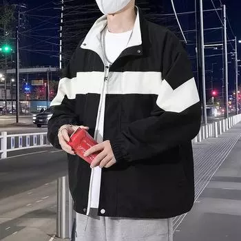 Осенняя куртка Куртка Мужчины носят с обеих сторон, подростки носят тонкие с обеих сторон M чёрный