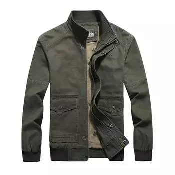 Осенняя куртка мужская молодежная модная куртка с воротником-стойкой, повседневная деловая куртка, верхняя часть M хаки