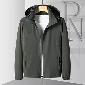 Осенняя куртка мужская со съемным капюшоном большого размера, повседневная ветровка M