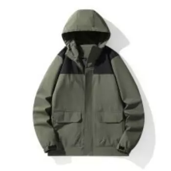 Осенняя куртка мужская трендовая свободная красивая повседневная куртка мужская водонепроницаемая верхняя часть весна и осень пара снаружи M чёрный