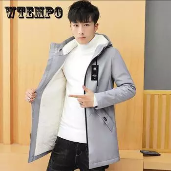 Осенняя куртка, мужская зимняя стеганая куртка средней длины, мужская куртка с капюшоном, бархатные пальто XXXXXL